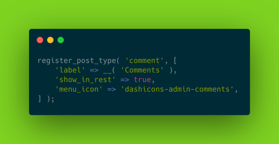 Ein Code-Beispiel wie Kommentare als Custom Post Type registriert werden können.