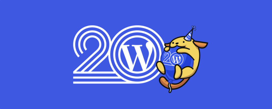 Das Logo und der Wapuu von dem 20 Jahre WordPress Projekt